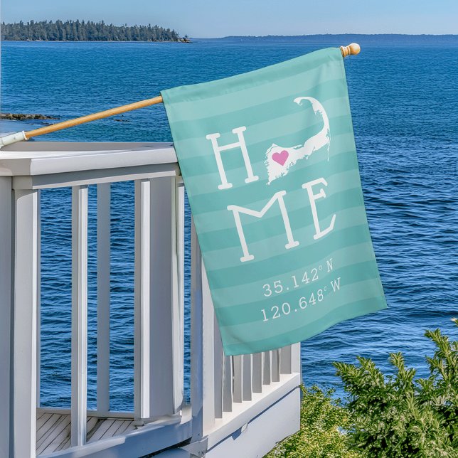 Cape Cod Home Custom Coordinates House Flag (Creator Uploaded)