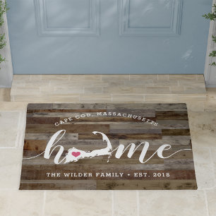 Cape Cod Home Town Personalized Wood Look Doormat