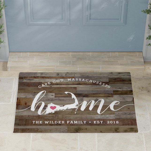 Cape Cod Home Town Personalized Wood Look Doormat (Creator Uploaded)