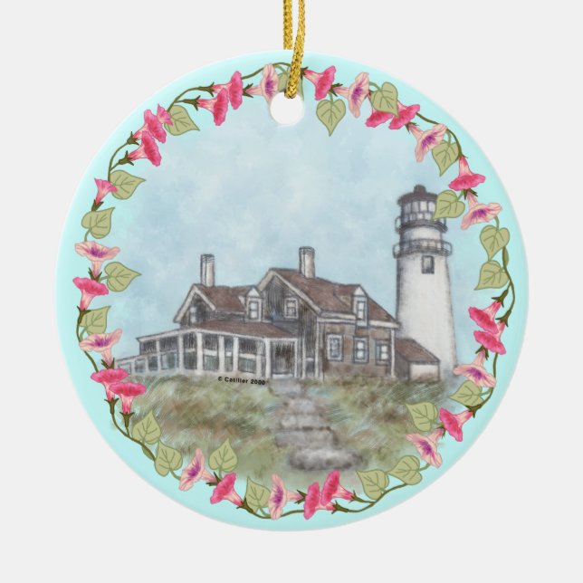 Cape Cod Lighthouse Ceramic Ornament (Front)