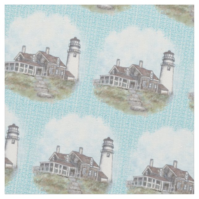 Cape Cod Lighthouse Fabric (Close Up)