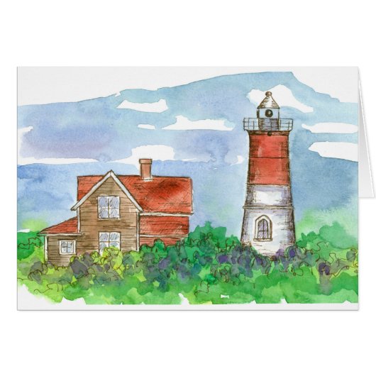 Cape Cod Lighthouse Sketch Blank Cards (Front Horizontal)