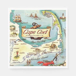 Cape Cod MA  Map  Napkins