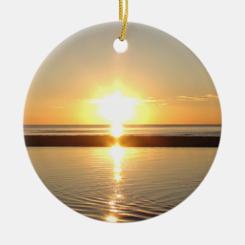 Cape Cod Ma Sunset on the Beach Christmas Ceramic Ornament