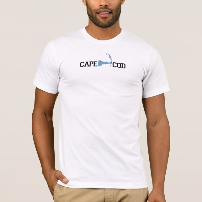 Cape Cod "Map" Design. T-Shirt (Front)