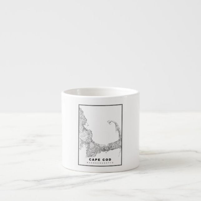Cape Cod Map Espresso Cup (Front)