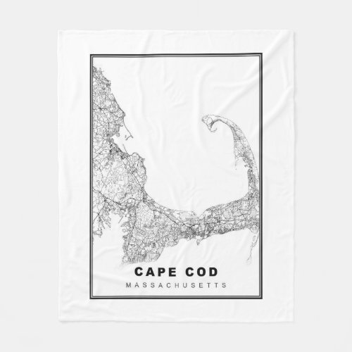 Cape Cod Map Fleece Blanket