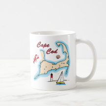 Cape Cod Map Illustration Lobster Sailboat Shell