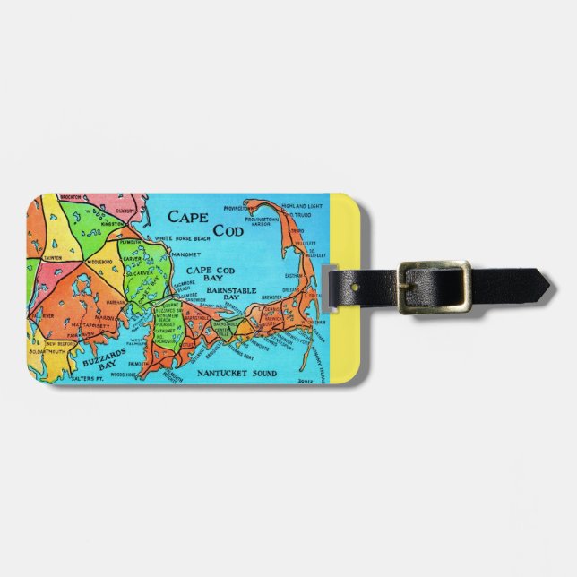 Cape Cod Map Luggage Tag (Front Horizontal)