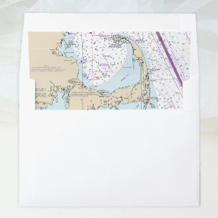 Cape Cod Map Nautical Chart DIY Wedding Envelope Liner