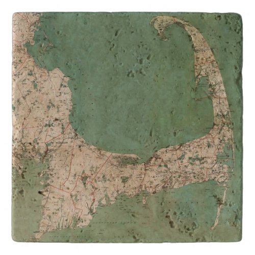 Cape Cod Map Stone Trivet 6 x 6
