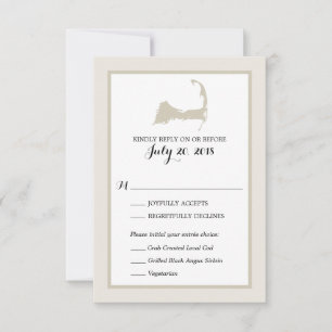 Cape Cod Map Wedding RSVP menu