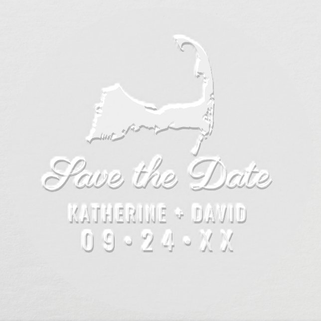 Cape Cod Map Wedding Save the Date Embosser (Design)