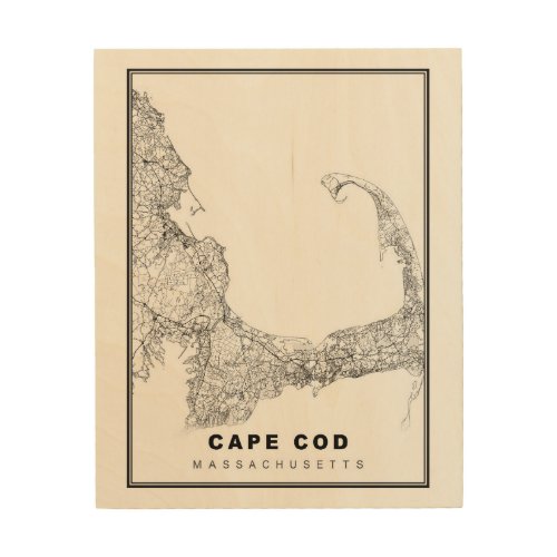 Cape Cod Map Wood Wall Art