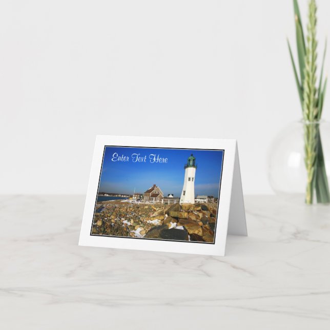 Cape Cod Mass Lighthouse Greeting Card - Customize (Front)