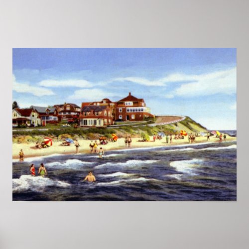 Cape Cod Massachusetts Falmouth Heights and Beach Poster