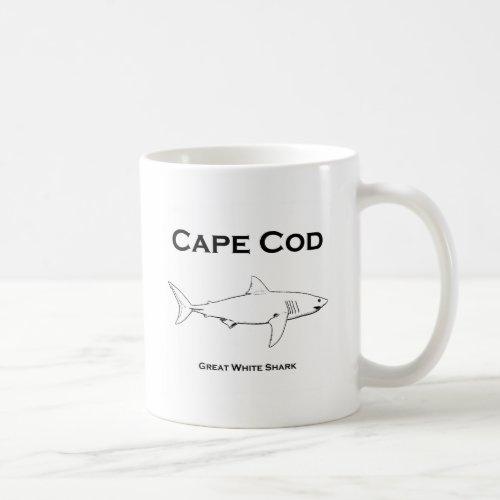 Cape Cod Massachusetts Great White Shark Logo Coffee Mug