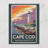 Cape Cod Massachusetts Illustration Travel Art