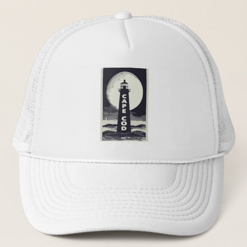 Cape Cod Massachusetts Lighthouse Moon Trucker Hat