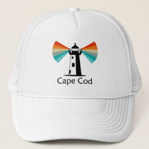 Cape Cod Massachusetts Lighthouse Rainbow Trucker Hat