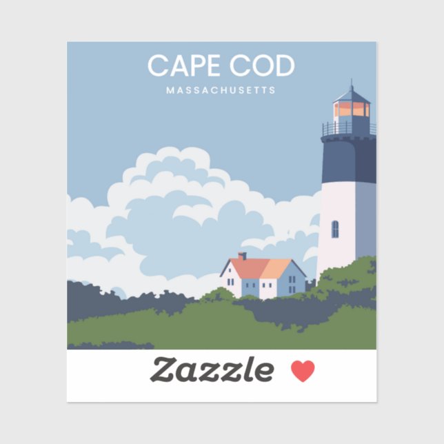 Cape Cod Massachusetts Lighthouse Sticker (Sheet)