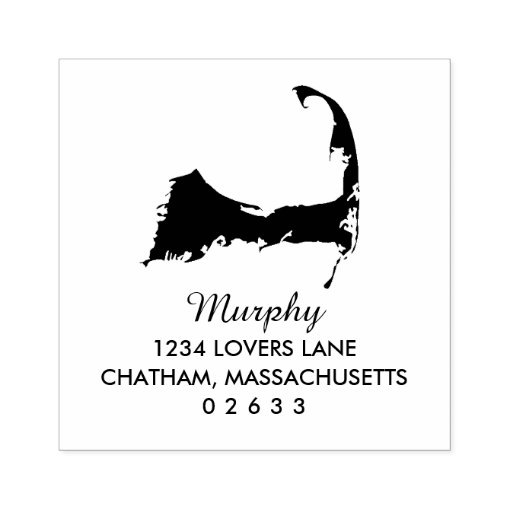 Cape Cod Massachusetts Map Wedding Rubber Stamp Zazzle