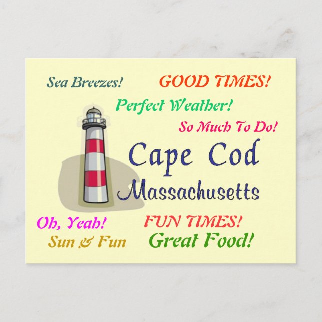 Cape Cod Massachusetts Postcard (Front)