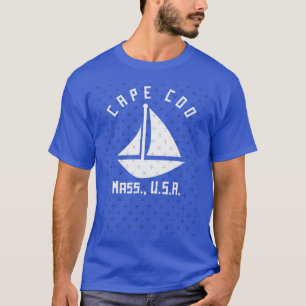 Cape Cod Massachusetts Sailing Boating White Text T-Shirt