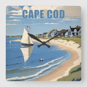 Cape Cod Massachusetts Square Wall Clock