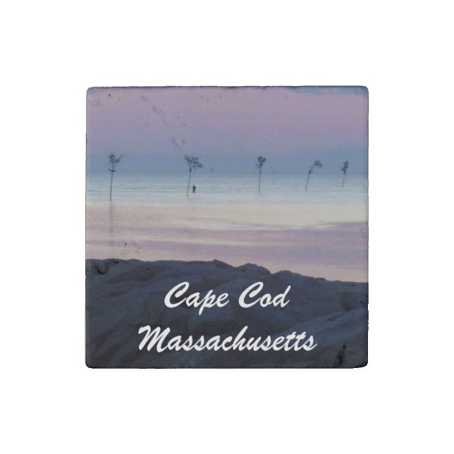 Cape Cod Massachusetts Stone Magnet (Front)