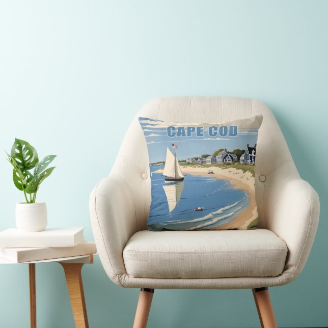 Cape Cod Massachusetts Throw Pillow (Chair)