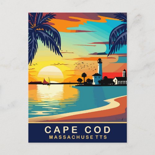 Cape Cod Massachusetts Travel Postcard