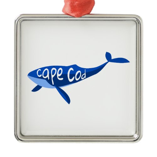 Cape Cod Massachusetts Whale Metal Ornament