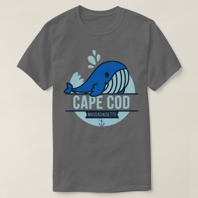 Cape Cod Massachusetts Whale T-Shirt (Design Front)
