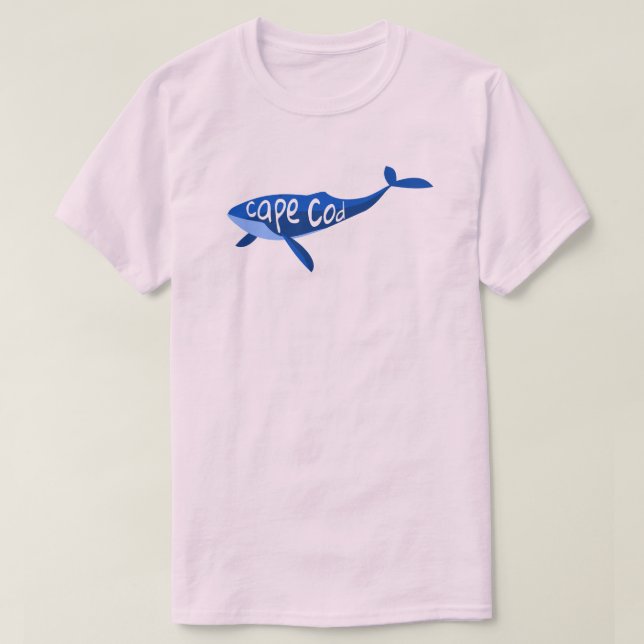 Cape Cod Massachusetts Whale T-Shirt (Design Front)
