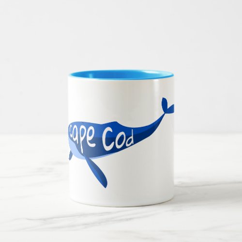 Cape Cod Massachusetts Whale Two_Tone Coffee Mug