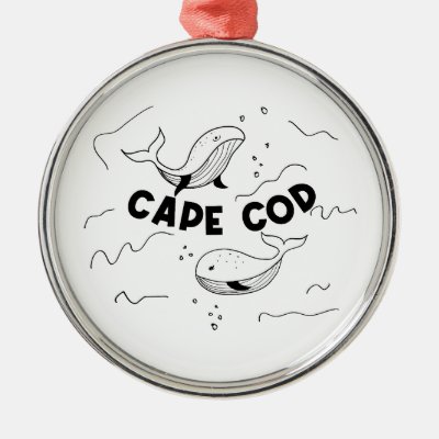 Cape Cod Massachusetts Whales Metal Ornament