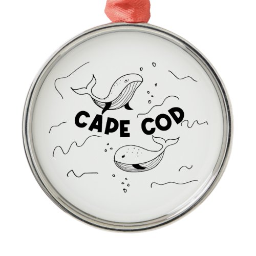 Cape Cod Massachusetts Whales Metal Ornament