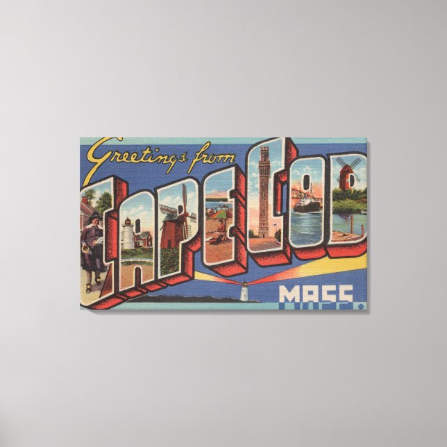 Cape Cod, MassachusettsLarge Letter Scenes Canvas Print (Front)