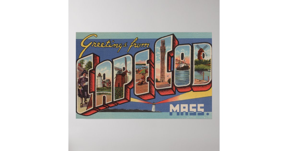 Cape Cod, MassachusettsLarge Letter Scenes Poster | Zazzle