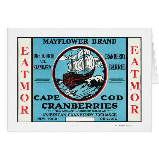 Cape Cod Mayflower Eatmor Cranberries Brand Cards (Front Horizontal)