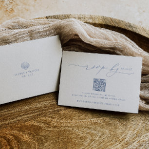 CAPE COD Minimalist Wedding QR Code RSVP Card