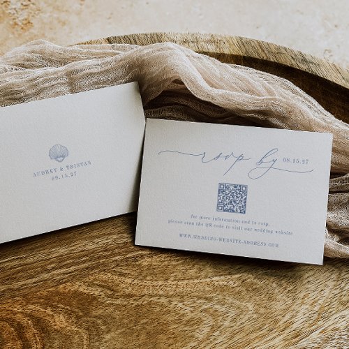 CAPE COD Minimalist Wedding QR Code RSVP Card