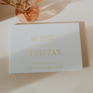 CAPE COD Modern Minimalist Wedding Foil Guest Book
