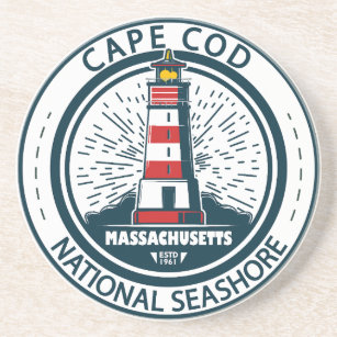 Cape Cod National Seashore Massachusetts Badge Coaster