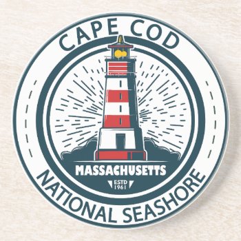 Cape Cod National Seashore Massachusetts Badge Coaster by Kris_and_Friends at Zazzle