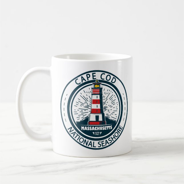 Cape Cod National Seashore Massachusetts Badge Coffee Mug (Left)