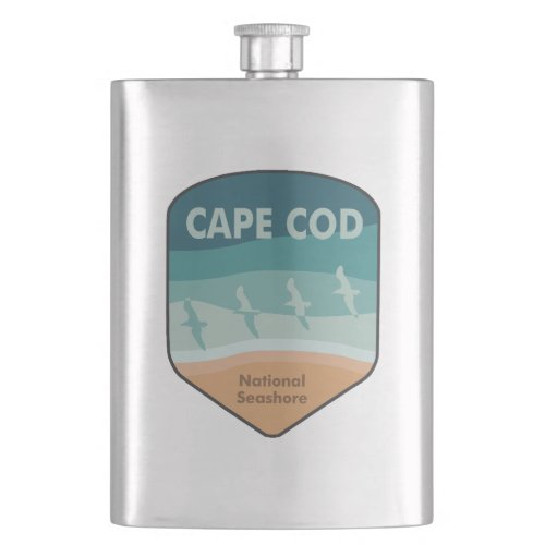 Cape Cod National Seashore Massachusetts Seagulls Flask