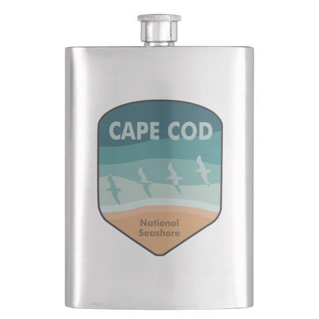 Cape Cod National Seashore Massachusetts Seagulls Flask (Front)