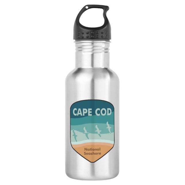 Cape Cod National Seashore Massachusetts Seagulls Stainless Steel Water Bottle (Front)